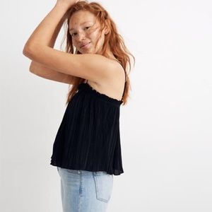 NWT Madewell Nicole Black  Pleated Tank XXS